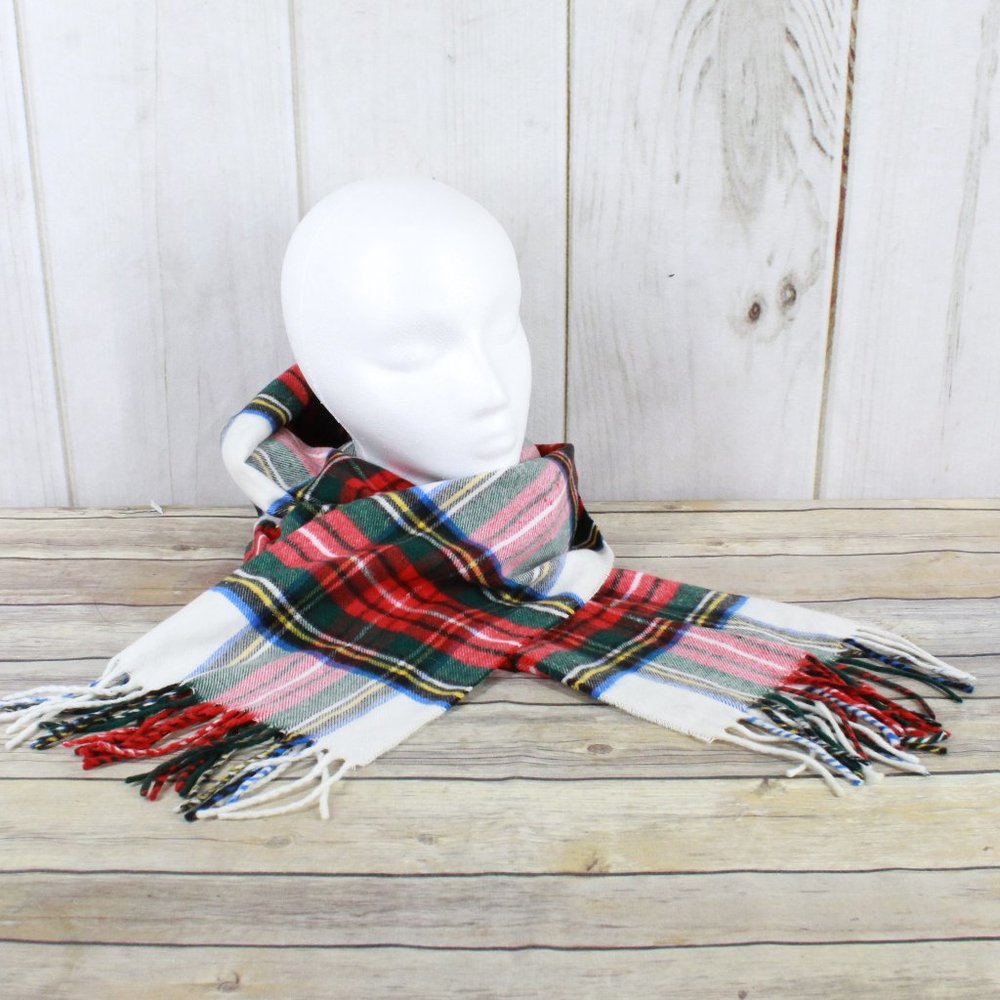 V. Fraas Multicolor Plaid Acrylic Cashmink Muffler Cold Weather Scarf Size OS - Picture 1 of 6